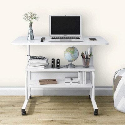 Adjustable Laptop Table For Home And Office - White